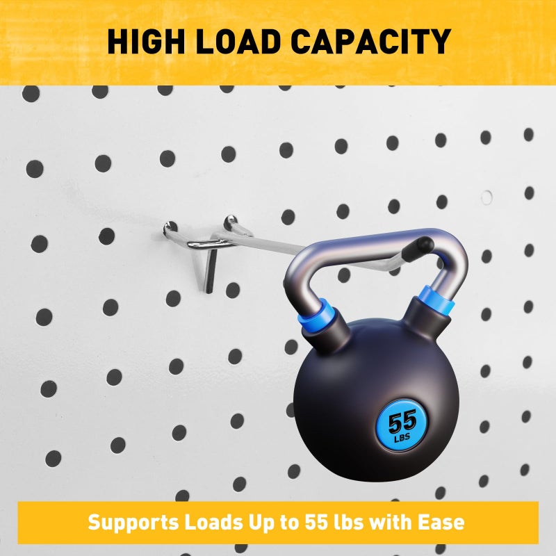 ELEAD خطافات بيجبورد من ELEAD مكونة من 55 قطعة مقاس 2 بوصة، وملحقات منظم لوحة ربط شديدة التحمل، وشماعات أدوات لوحة ربط تناسب 1/4 بوصة و1/8 بوصة أدوات تعليق بيجبورد المرآب وورش العمل وتخزين الحرف اليدوية - Image 5